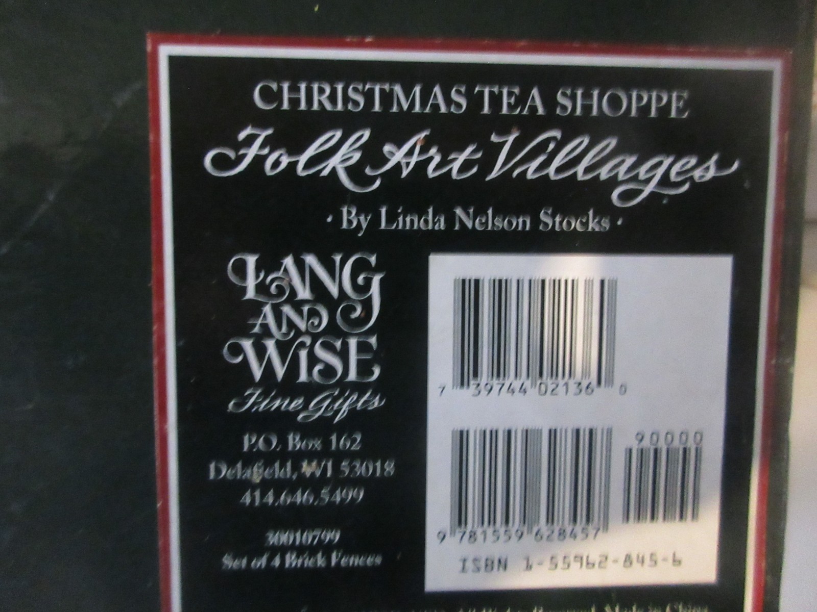 Lang and Wise Christmas Tea Shoppe Folk Art Village 1996 Lighted First Edition
