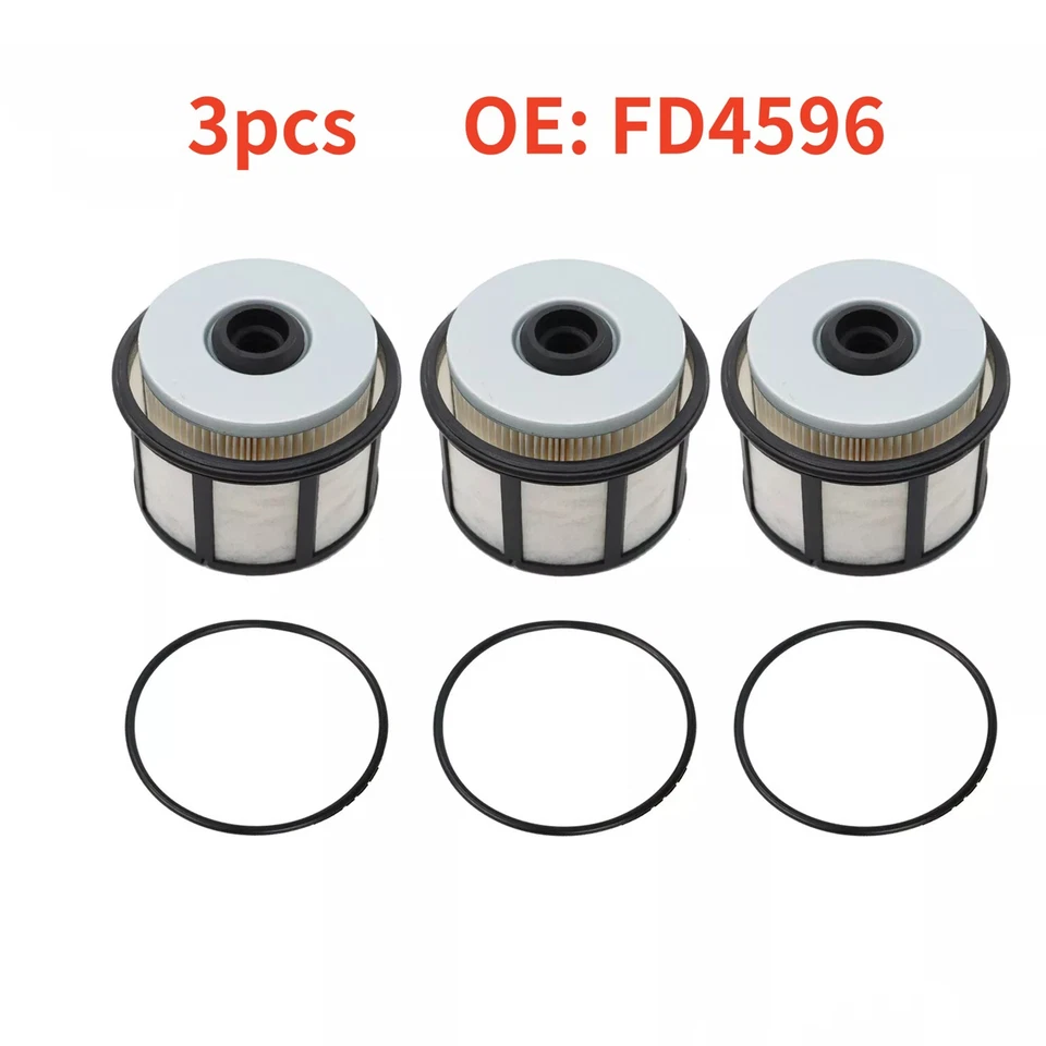 New Diesel Fuel Filter FD4596 For Ford F250 F350 F450 F550 SUPER DUTY 7.3L 3Pcs - Image 3 of 4
