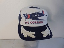 Vintage F4U Corsair Fighter Plane Hat Cap Military Marines