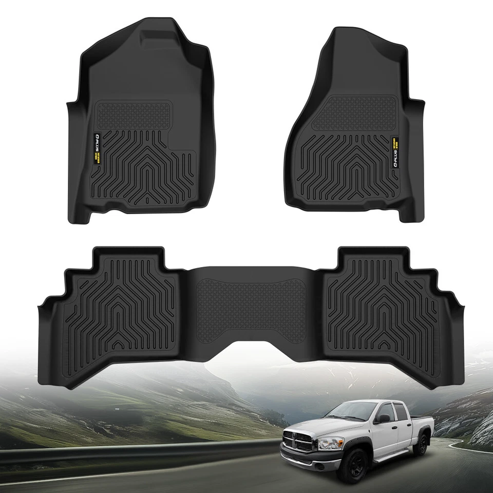 TPE Floor Mats Liners Fit For 02-08 Dodge Ram 1500 03-09 Ram 2500/3500 Quad Cab - Imagem 2 de 4