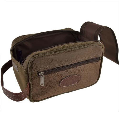 RED X Mens Classic Travel Twin Zip Washbag Berkeley Square Collection - Picture 4 of 6