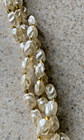 VINTAGE PEARL & GOLD TONE 29" TWISTED 3 STRAND LIGHT WEIGHT NECKLACE — photo 2