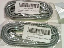 Shoeslulu 47" Premium Round Shoelaces, TWO PAIR, Charcoal Grey - New