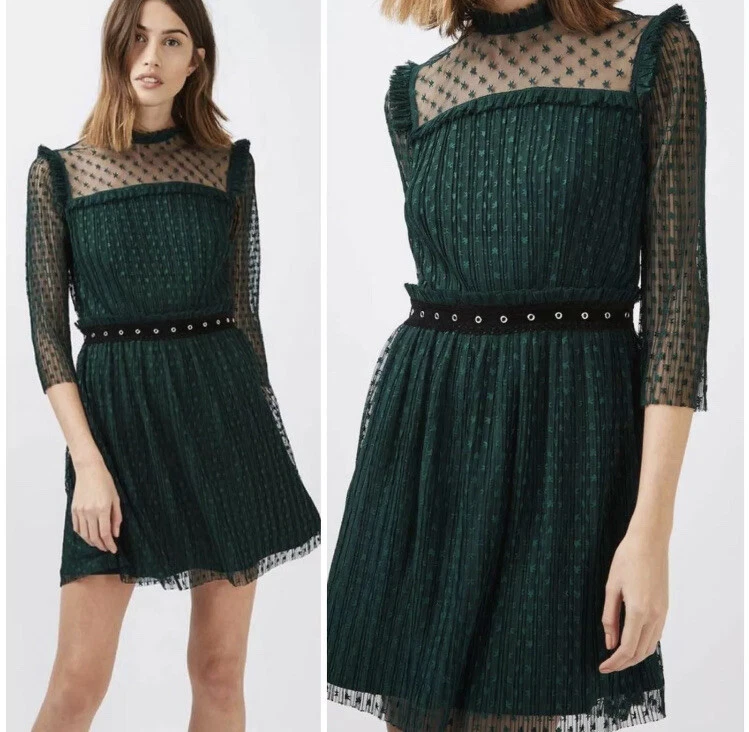 Topshop plisse frill best sale dress