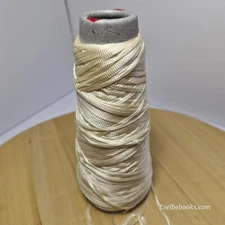 Yeoman machine knitting yarn - ecru viscose tape yarn - 89 grams (C185)