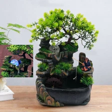 Indoor Water Fountains Zen Desk Rockery Waterfall Fountain Tabletop Ornament NEW