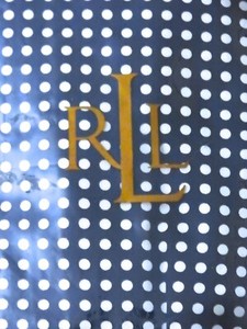 Ralph Lauren Barrymore Art Deco Polka Dot European Sham Navy and Cream Brand New