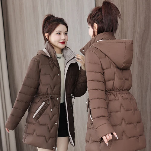 Women’s Winter Down Cotton Parka Quilted Coat Ladies Warm Hooded Padded Jackets - Bild 19 von 23