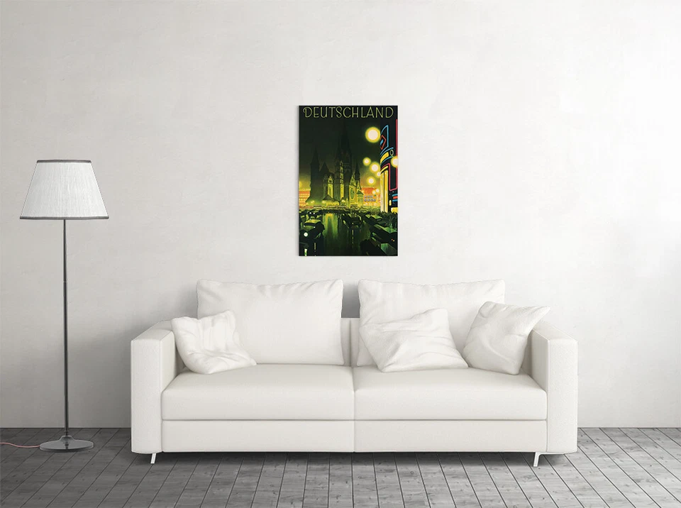 Arte de pared vintage decoración del hogar Alemania viaje por la noche - PÓSTER 20x30 Foto 3 de 4
