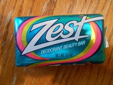 1980's Aqua ZEST Deodorant Beauty Bar 5.5 oz Soap Bar - Metallic Wrap