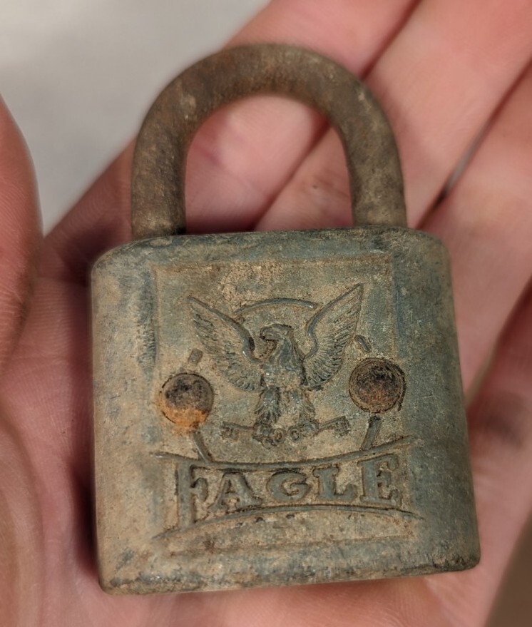 Vintage EAGLE Padlock Lock Only, No Key, Eagle Lock Company