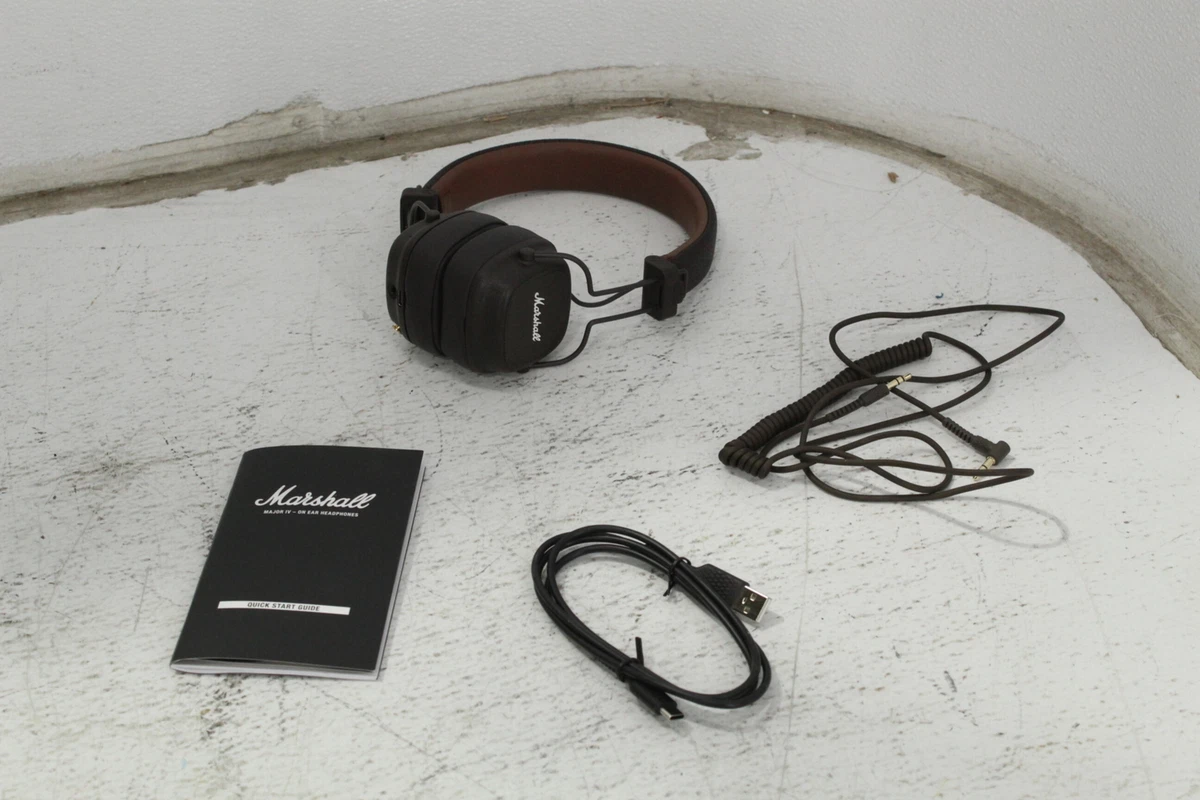 SEE NOTES Marshall Major IV On Ear Bluetooth Headphones 3.5 mm 1006127 Brown  7340055388665