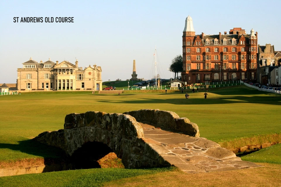 Manta de golf ÚNICA 14 campos famosos 50x60 felpa polar St Andrews Augusta +++ Foto 3 de 4