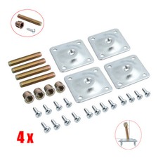 Set Of 4 Furnitre Leg Mounting Plates Table Sofa Couch Feet Fixings Hardware