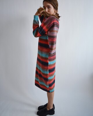 Multicolor merino wool sweater dress 