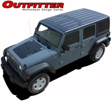 For 2007-2017 Jeep Wrangler OutFitter Hood 3M Vinyl Graphics Stripes Decals