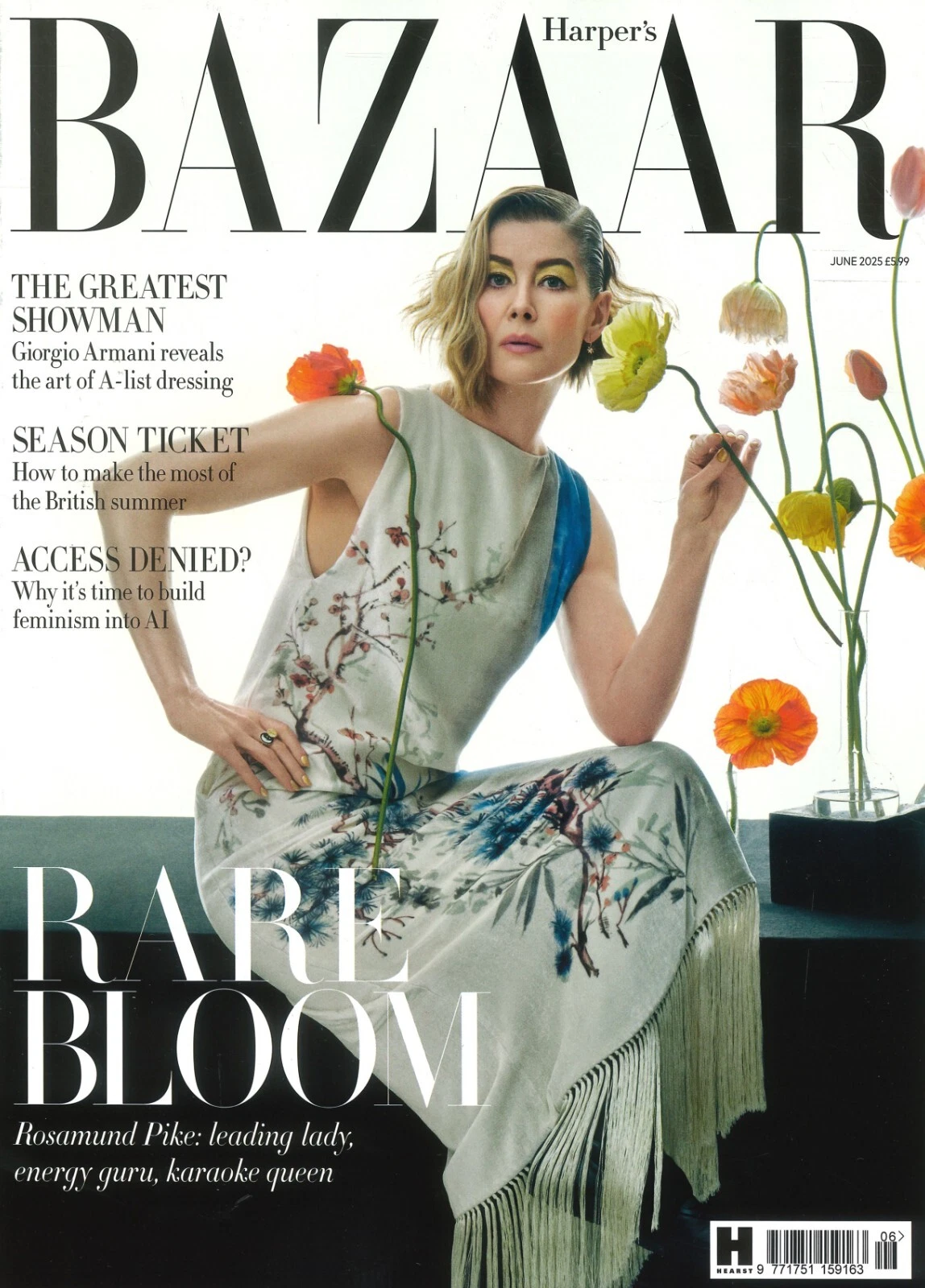 UK Harper's Bazaar Magazine: Rosamund Pike, Giorgio Armani