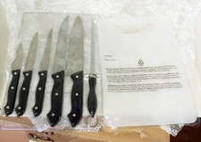 Omaha Steaks 7 Piece Steak Knife Cutlery Set with Cutting Board #8037