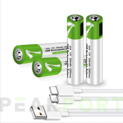Wiederaufladbare AAA Batterien Ionen Akku USB Typ C Schnellladekabel