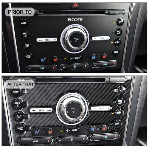 Carbon Fiber Central Console Panel Cover Trim For Ford Explorer 2013-2019 - Picture 9 of 12