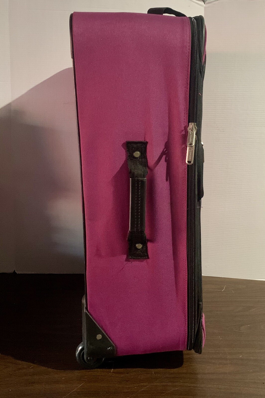 Purple Delsey Large Luggage on Wheels Adjustable Handle