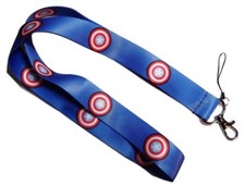 Captain America Repeat Shield Blue LANYARD ID Holder Keychain
