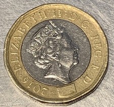 Queen Elizabeth II One Pound ( 1 ) Coin 2016/ UK W/Micro Engraving