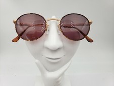Vintage Girard 6799 Brown Gold Metal Oval Sunglasses FRAMES ONLY