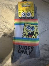SpongeBob SquarePants 2 pairs of crew socks new size 6.5-12