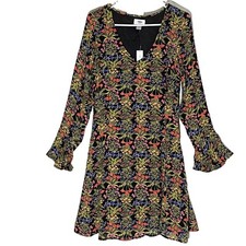 NEW with Tag! Old Navy  Floral Drop Waist Long Sleeve Dress sz 4  Fall Colors