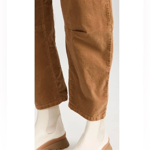 Pantaloni Nili Lotan Velvet Emerson in caramello taglia 12 canna fiocco gamba $480 nuovi con etichette - Foto 5 di 13