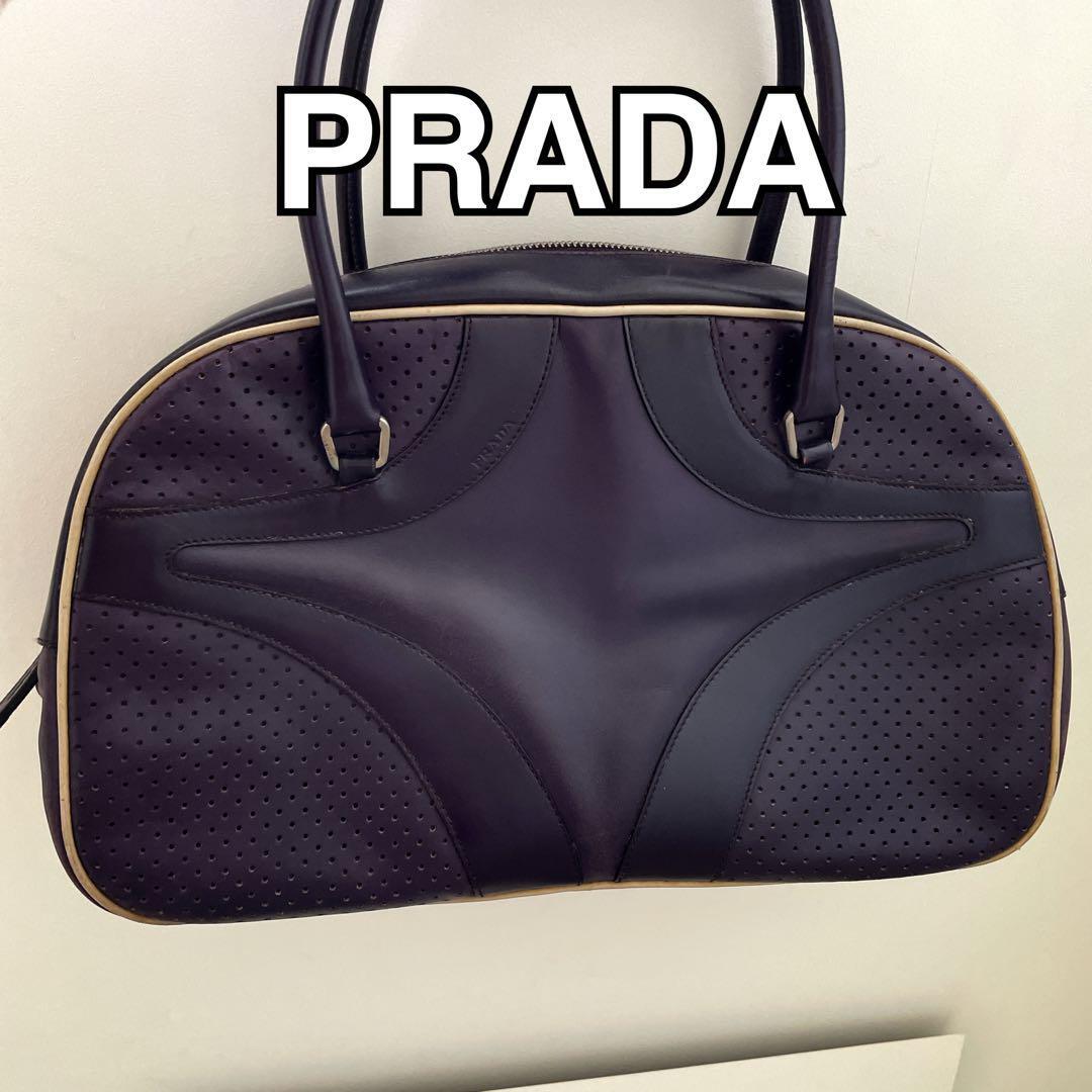 ハンドバッグ Prada Bowling Bag In Grainy Leather Prada Leather Travel Bag