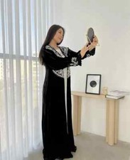 Moroccan Dress Dubai Abaya Hand Work Gown Long Farasha Ramzan Kaftan Eid SALE