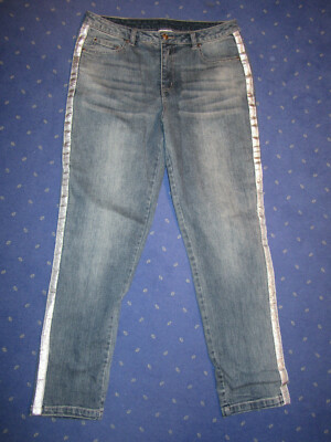 Damen Jeans von Creation L - Gr. 40  - neu mit silbernem Galonstreifen 