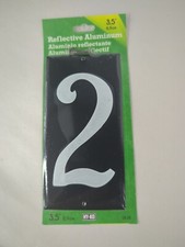 NEW Hy-Ko House Mailbox Address Number 2 One Reflective High Vis CA-25/2