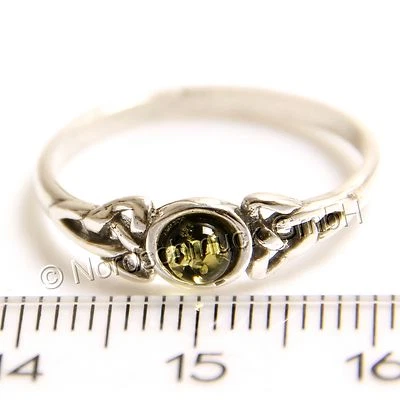 Bernstein grün Ring keltisch celtic Sterling-Silber Größe 48 bis 62 Amber K270