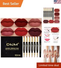 6Pcs Red Lip Liner and Lipstick Lip Stain Cra...