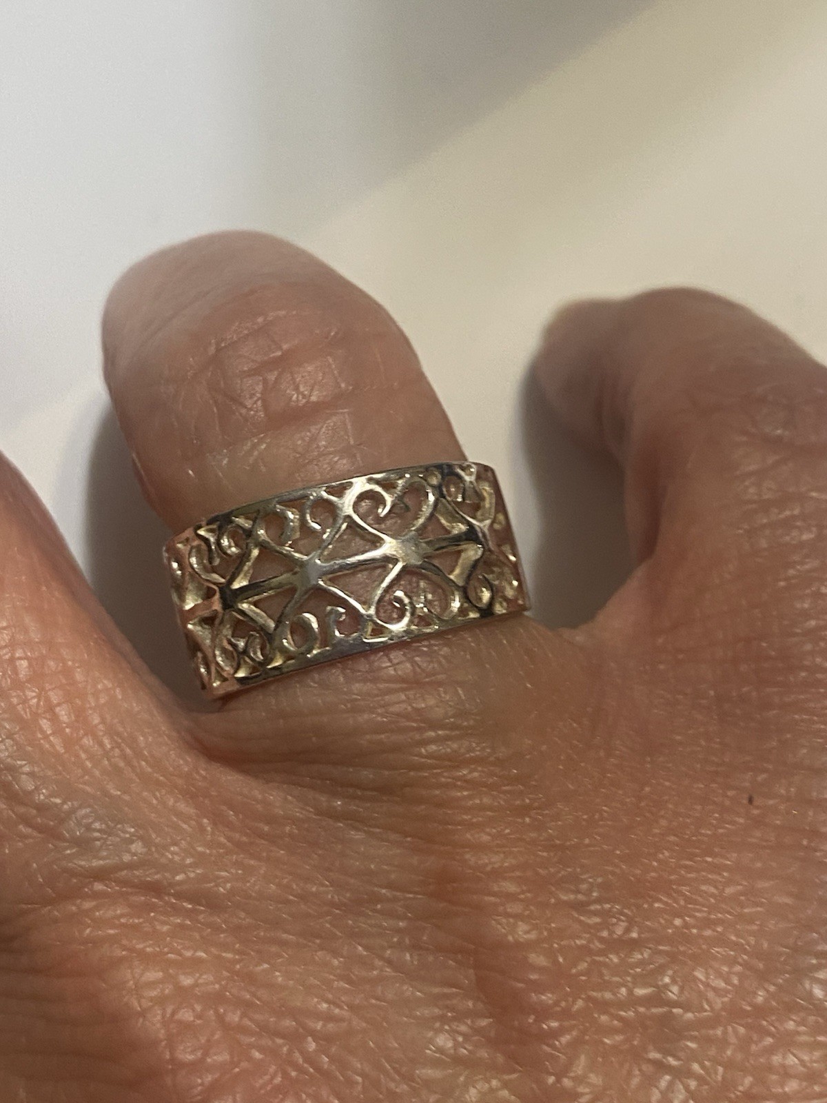 Sterling Silver 925 Open Scrollwork With Solid Ba… - image 5