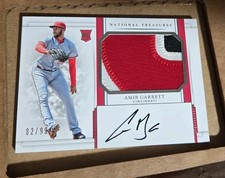 2017 National Treasures Amir Garrett rookie relic on card autograph auto 82/99. rookie card picture