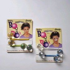 2 Packs Vintage Goody Baby Bo Bo's Hair Elastic Ponytailers 1997 90's Polka Dot