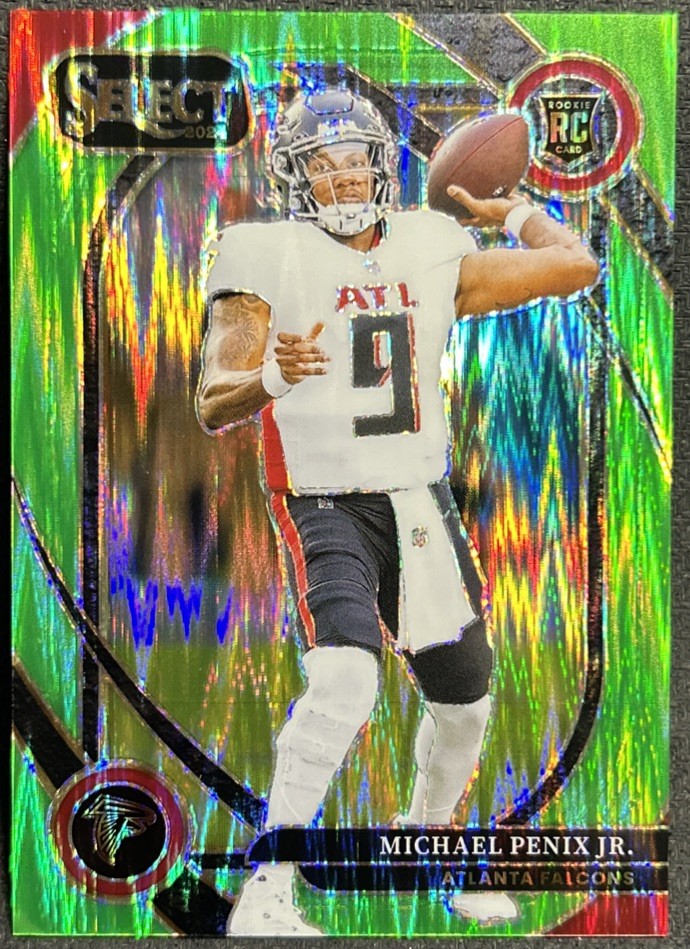 2024 Select Football Michael Penix Jr. Neon Green Shock Prizm /499 RC #235