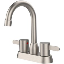2 Handles Bathroom Sink Faucet, Brushed Nickel Centerset RV Bathroom Faucets for