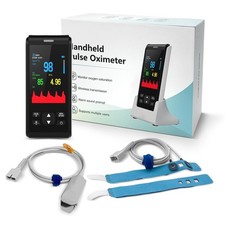Handheld Fingertip Pulse Oximeter, Continuous SpO2  Pulse Rate Monitoring