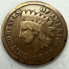 1886 Type 1 Indian Head Cent Exact Coin Imaged #IND1918