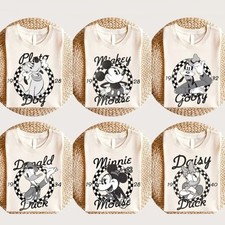Vintage Disney Mickey and Friends Matching Tee, Custom Mickey, Minnie, Donald