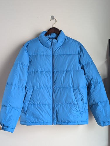 Lands' End, Lands' End Men’s Down Puffer Jacket Size Medium Blue Quilted Coat Insulated