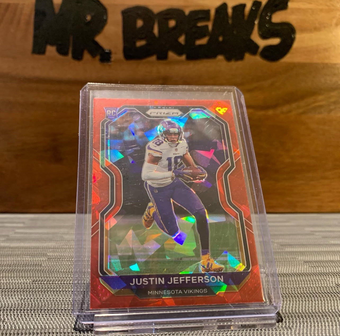 2020 Panini Prizm Justin Jefferson Red Cracked Ice Rookie #398