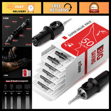 Standard Disposable Tattoo Needle Cartridges 50Pcs - Round Shader with Membrane