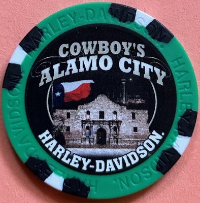 Harley Davidson Wide Print Poker Chip Cowboy Alamo City HD in San Antonio, Texas