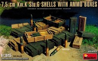 Miniart 35457 - 7,5 Cm Kw.K Stu.G Shells With Ammo Boxes Set - Waffen 1:35